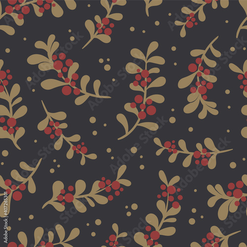 Seamless repeating pattern of cranberries