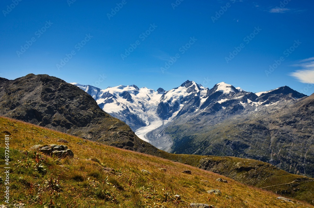  hike to the piz languard in engadin with a view of the morteratsch glacier