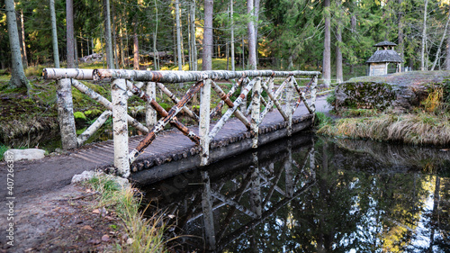 Vyborg. Park Mon Repos. Wooden bridge © Vitalik