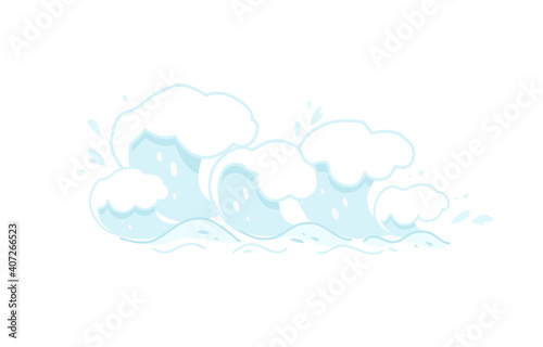 Sea waves. Flat vector cartoon illustration 