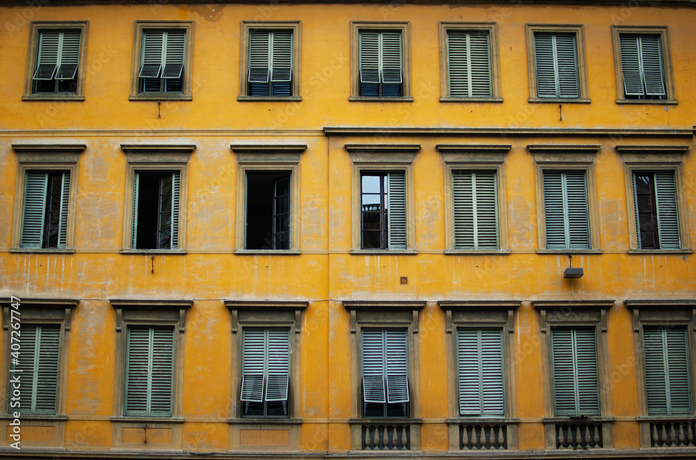 facade of an aged building in Rome