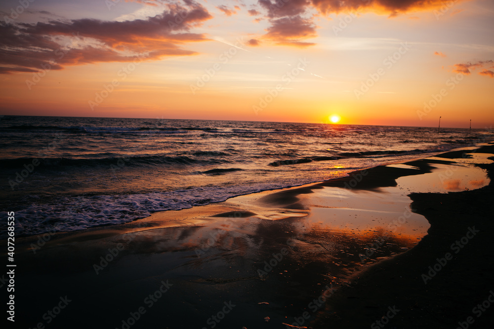 sea sunset landscape background image