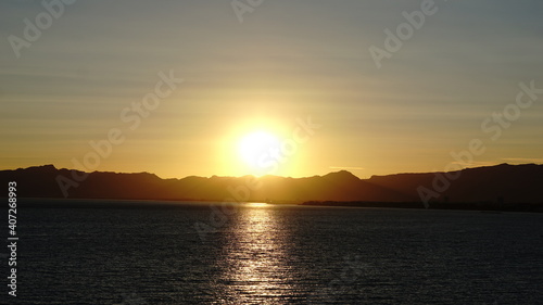 sunset over the mediterranean sea
