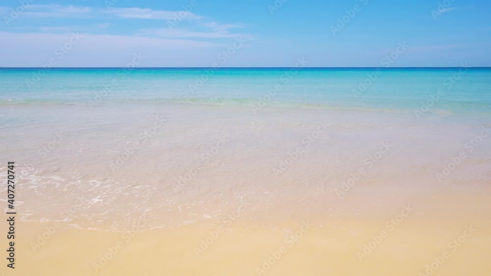 Beautiful nature beach sea. View of beach blue sea and blue sky clear background.