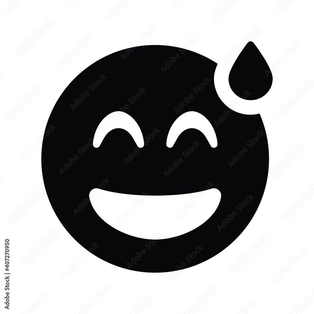 Grin beam sweat Vector icon Grin beam sweat Vector icon