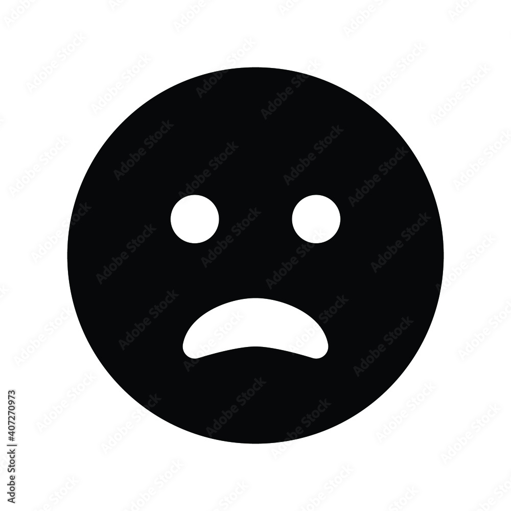 Slightly frowning emoticon vector Icon Slightly frowning emoticon vector Icon