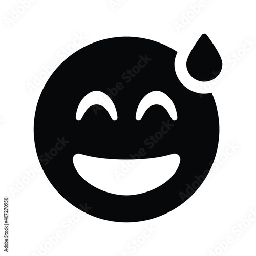 Grin beam sweat Vector icon