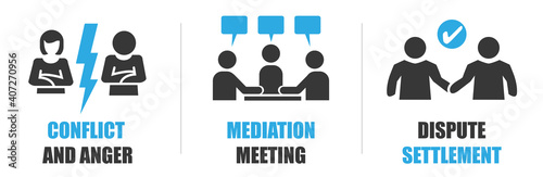 Conflict resolution and mediation vector illustration concept