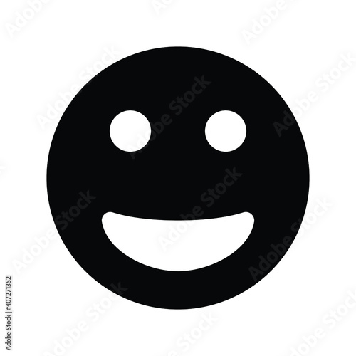 Simple emoticon emoji smile laugh face icon vector