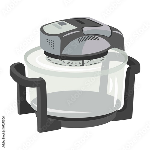 Household appliances for the kitchen. Convection oven, air grill, deep fryer. The management of the household. Vector illustration. 