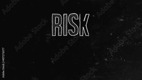 Risk Management concept written on blackboard. Risk management is the identification, evaluation, and prioritization of risks followed by coordinated and economical application of resources to minimiz