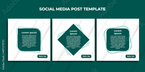 Set of Social Media Post template with green color design