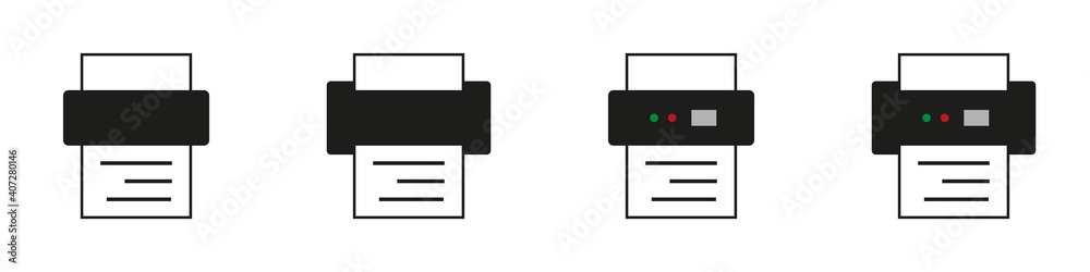 Conjunto de impresoras diferentes diseños Conjunto de impresoras diferentes diseños