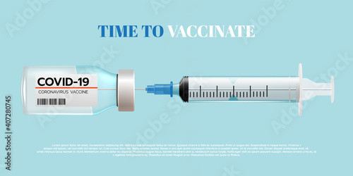 Coronavirus vaccine vector background. photo
