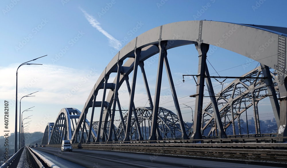 Darnitsky bridge in the city of Kiev