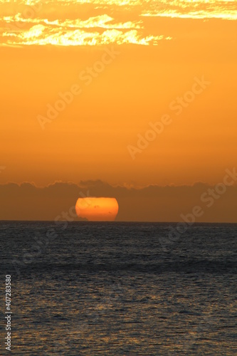 sunset in the sea of       bahia brazil