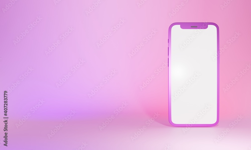 3d render phone on pink background 3d render phone on pink background