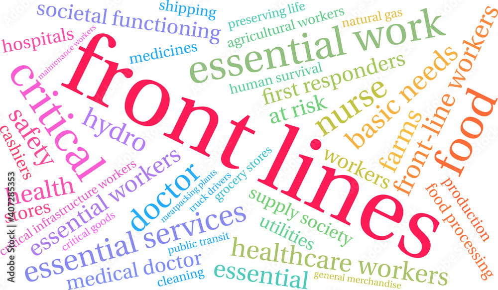 Front Lines word cloud on a white background. Front Lines word cloud on a white background.