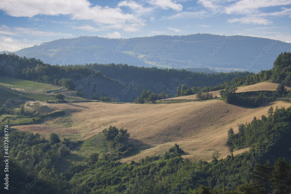 summer landscape of emilia-romagna hills