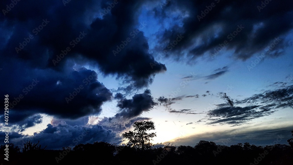 clouds and moon