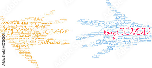 Long COVID Word Cloud on a white background. 