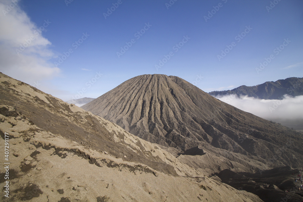 black sand on Batok volcano in tengger national park caldera black sand on Batok volcano in tengger national park caldera
