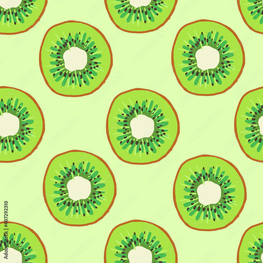 Fototapeta premium hand drawn seamless pattern. tropical fruit illustration.