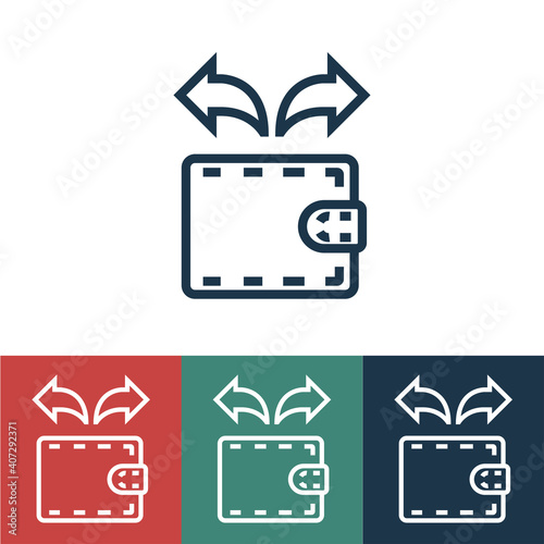 Linear vector icon with distribution of money