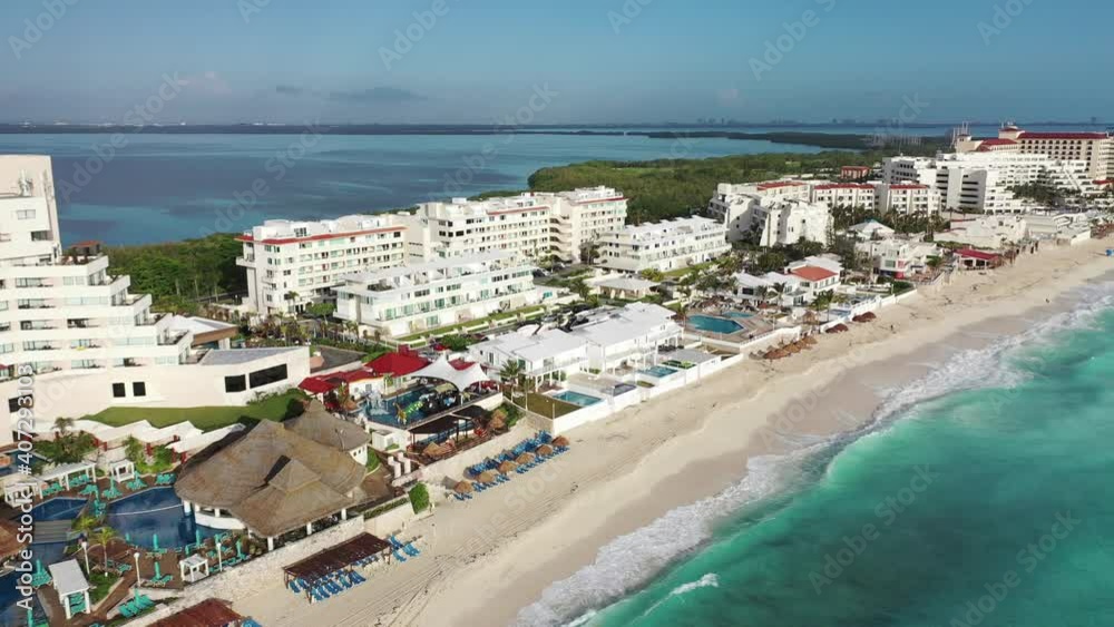 Cancun, Mexico - January 15, 2020 : Cancun, a Mexican city on the Yucatan Peninsula known for its beaches, resorts and nightlife. Shot during the COVID Pandemic, 2020. Cancun, Mexico - January 15, 2020 : Cancun, a Mexican city on the Yucatan Peninsula known for its beaches, resorts and nightlife. Shot during the COVID Pandemic, 2020.