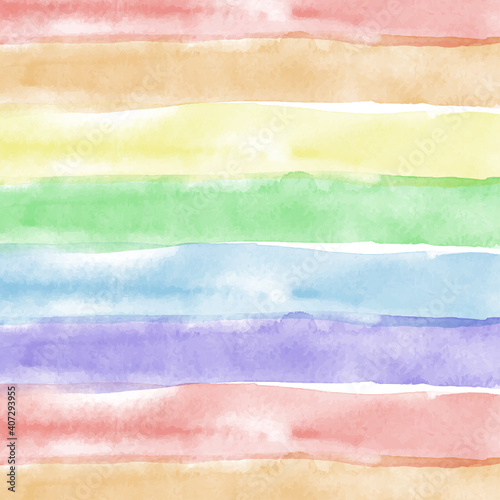Abstract background. Rainbow Watercolor Stain With Stripes Pattern.