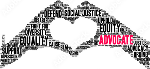 Advocate Word Cloud on a white background. photo