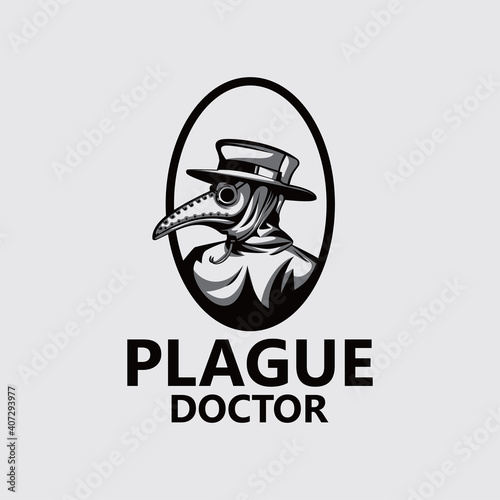 Plague doctor logo template design