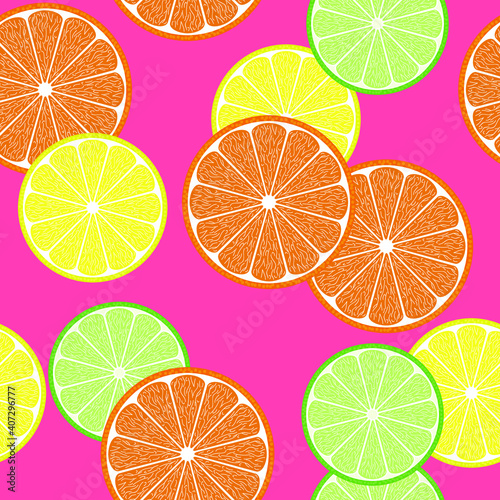 Seamless citrus fruit pattern