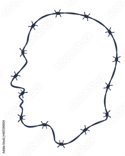 Barbed wire face