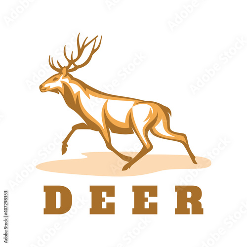 Deer logo template design vector