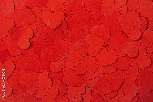 Full frame background of heart shapes. Valentines Day background.