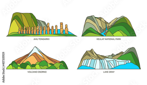 Chile travel landmarks, volcano and national parks