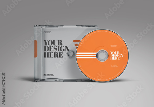 CD Mockup Jewel Case Slim Transparent Front View