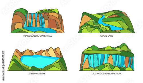 China natural landmarks, national parks and travel