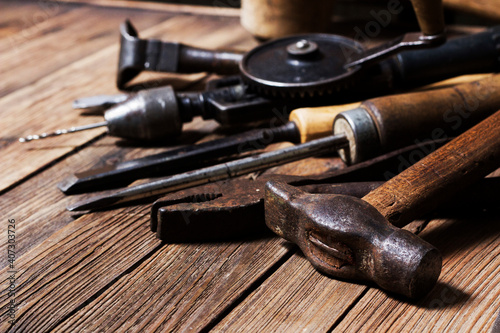 Vintage old repair tool stock photo