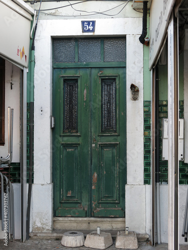 Old character rich door in town