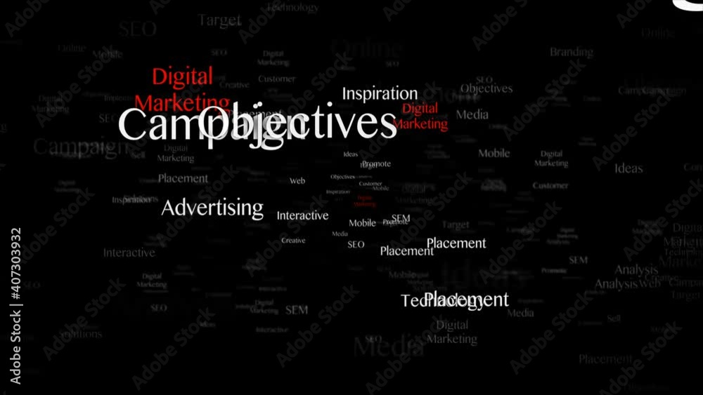 DIGITAL MARKETING Keywords Animation, Background, Loop, 4k
