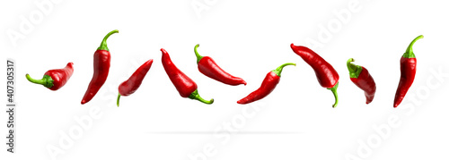 фотографія Red fresh chili pepper isolated on white background
