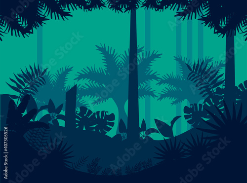 jungle wild nature green landscape scene