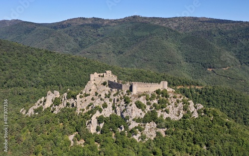 Châteaux cathares et haute-vallée de l'Aude vus du Ciel
