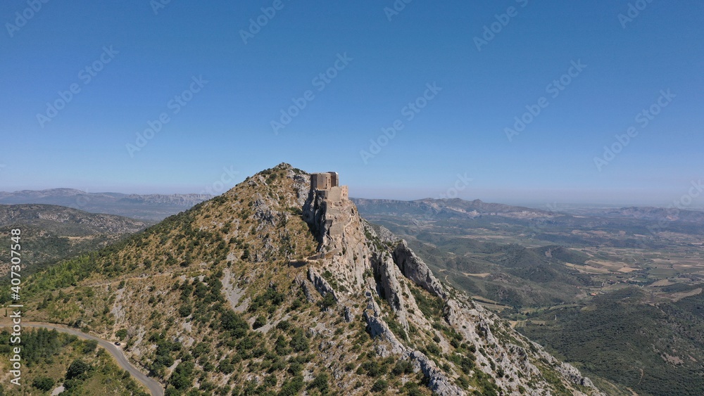 Châteaux cathares et haute-vallée de l'Aude vus du Ciel