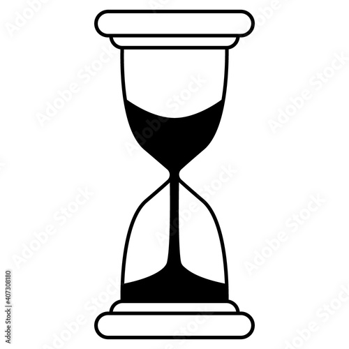 Hourglass line. Cool new glass clock with wood rim. A device for measuring time.