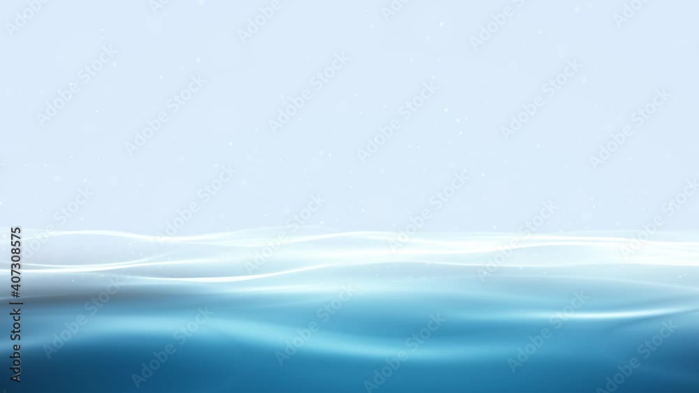 Bright blue foggy digital wavy seascape with sky. Seamless looping. Bright blue foggy digital wavy seascape with sky. Seamless looping.