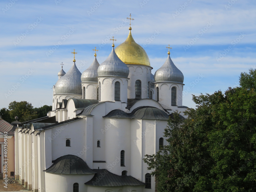 The Novgorod Kremlin.The architecture of different times is represented on the territory of the Kremlin. St. Sophia of Novgorod is the oldest Orthodox church in Russia. 