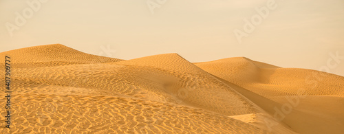 Beautiful golden sands dunes wide banner